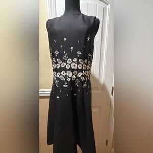 Calvin Klein Black and White Floral Midi Dress